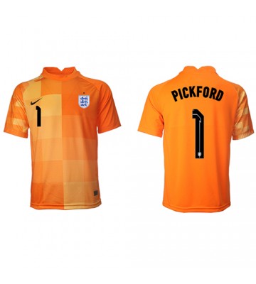 Anglia Jordan Pickford #1 Bramkarskie Koszulka Wyjazdowych MŚ 2022 Krótki Rękaw